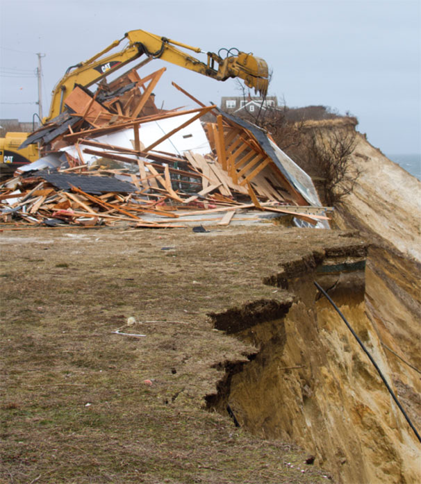 This garage at 99 Baxter Road had to be torn down to prevent it from falling down the bluff after days of erosion from a powerful nor’easter in March 2013.